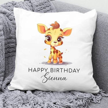 Customisable Animal Cushion - Child's Name - Nursery Decor - Safari Theme - DENMARY